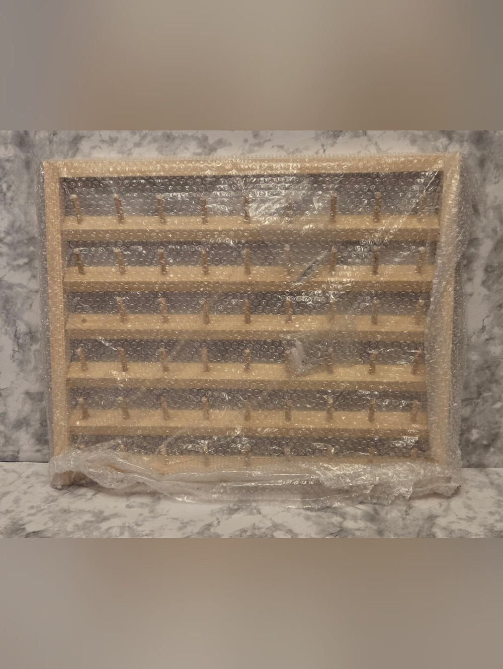 54 Spools Wooden Thread Wall Holder Sewing and Embroidery Thread Rack